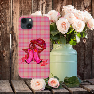 Country Plaid Star Hat Boots iPhone 13 Case