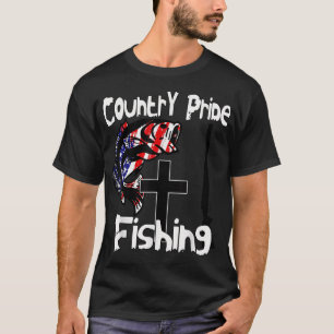 Country Pride God Guns and Fishing Christian Cross T-Shirt