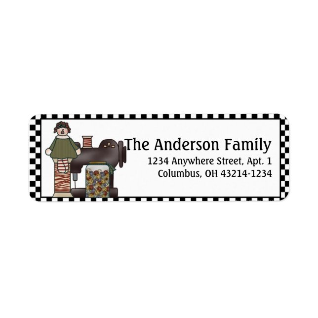 Country Prim Sewing Return Address Labels (Front)