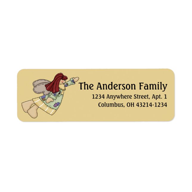Country Prim Spring Angel Return Address Labels (Front)