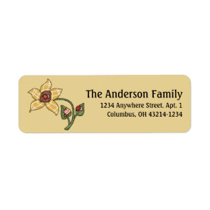 Country Prim Sunflower Return Address Labels