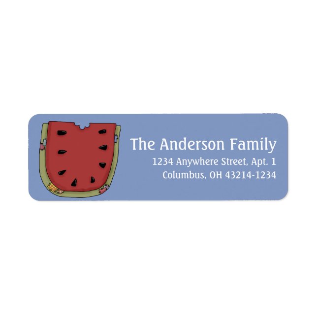 Country Prim Watermelon Return Address Labels (Front)