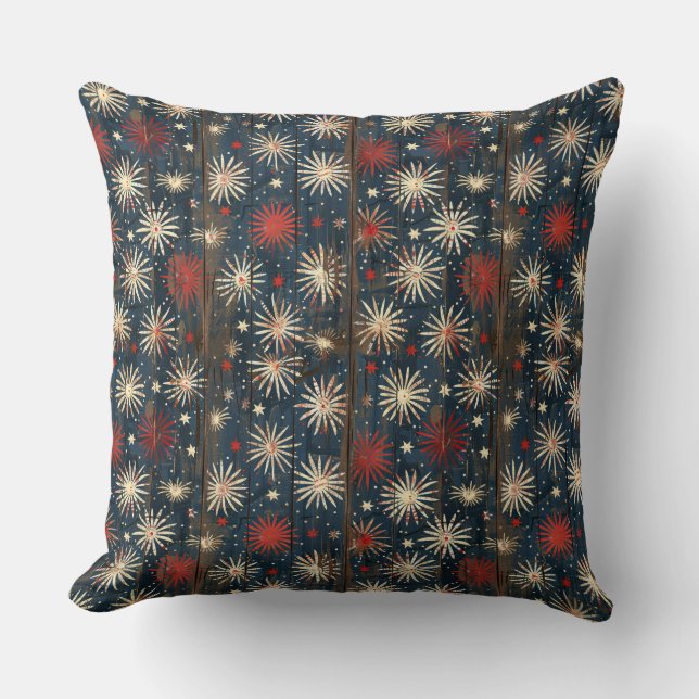 Country/Primitive Distressed Americana Cushion (Front)