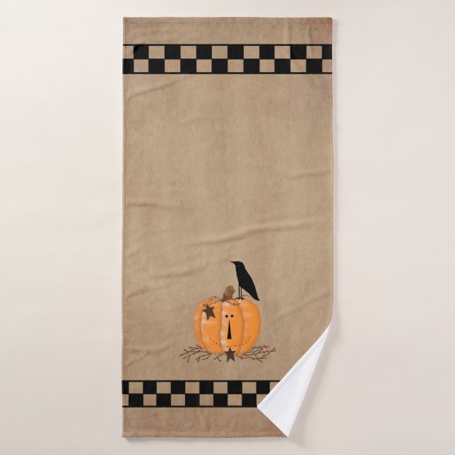 Country Primitive Pumpkin Bath Towel Set (Bath Towel)