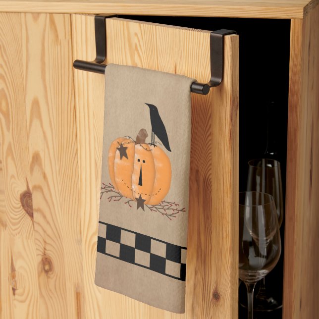Country Primitive Pumpkin  Tea Towel (Thirds Fold)