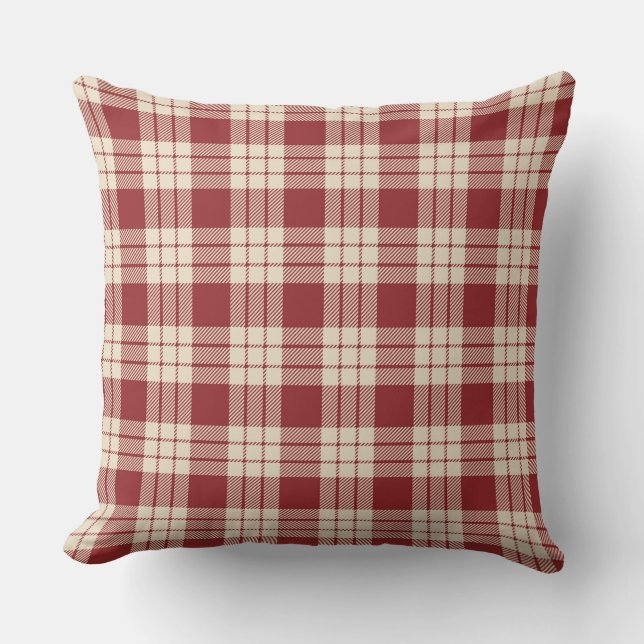 Country/Primitive Red Plaid Cushion (Front)
