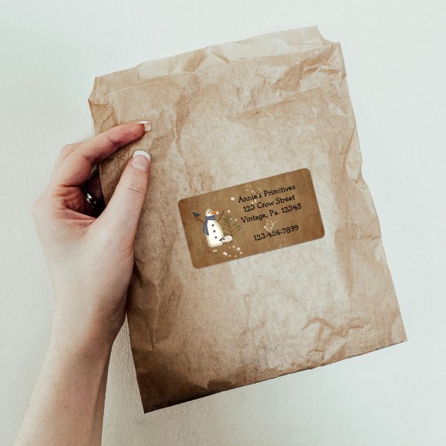 Country Primitive Snowman Label (Creator Uploaded)