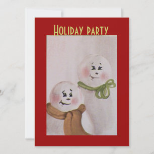 Country Primitive Snowmen Christmas Invitation