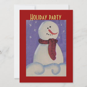Country Primitive Snowmen Christmas Invitation