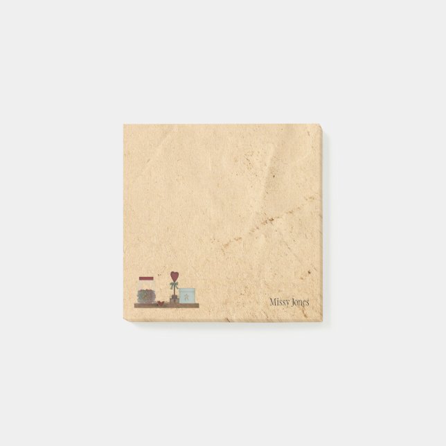 Country Primitives Custom Name  Post-it Notes (Front)