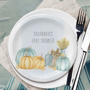 Country Pumpkin Personalised Fall Party Paper Plate