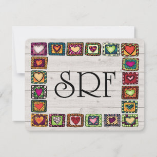 Country Quilt Squares Invitation / Blank Card
