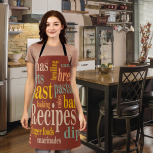 Country Recipe Sayings Burnt Umber Apron