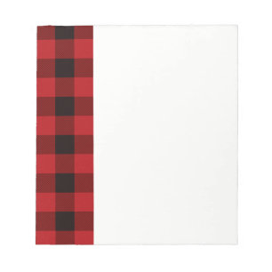 country red and black plaid notepad
