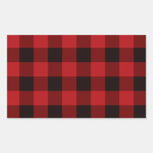 Country red and black plaid rectangular sticker