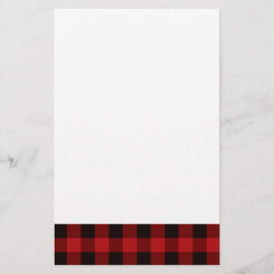 Country red and black plaid stationery