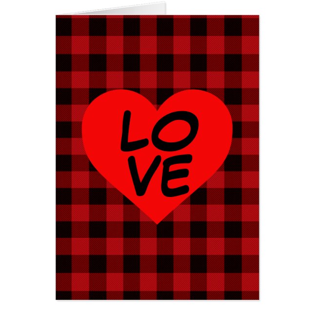 Country red and black plaid with heart detail (Front)