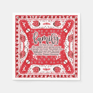 Country Red Bandanna Summer Family Reunion  Napkin