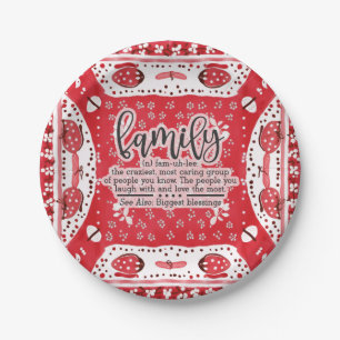 Country Red Bandanna Summer Family Reunion Paper Plate