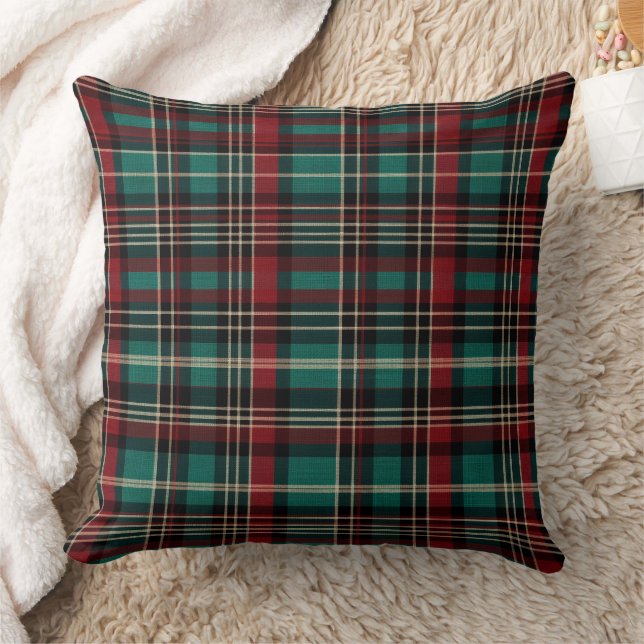 Country Red Green Plaid Christmas Cushion (Blanket)