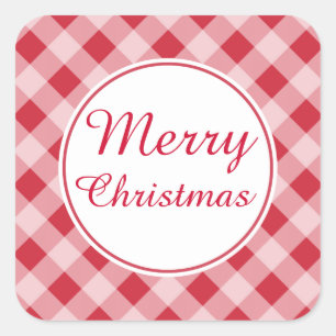 Country Red Merry Christmas Gift Tag Stickers