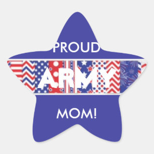 Country Red, White & Blue Army Mum Star Sticker