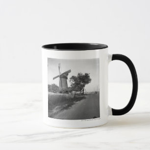 Country road and traditional windmill mug