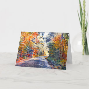 Country Road Impressionist Paint Art Note Card
