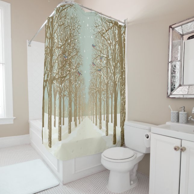 Country Road in Winter Shower Curtain (In Situ)