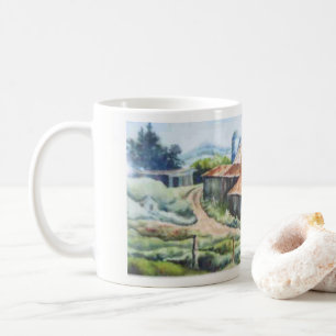 Country Road Mug rural large barn shed silo field