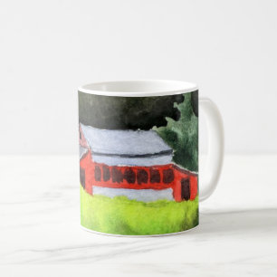 Country Road Mug rural large red barn green field