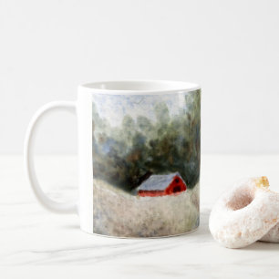 Country Road Mug rural little red barn in field