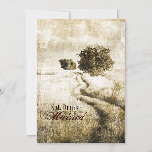 country Road western wedding Rehearsal Dinner Invitation (Back)