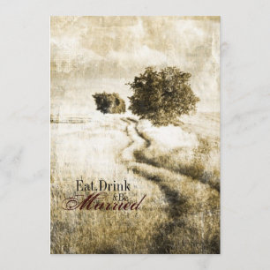 country Road western wedding Rehearsal Dinner Invitation