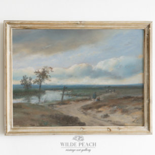 Country Road with Pond Vintage Painting Poster