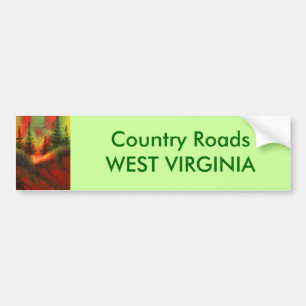 Country Roads Bumper Sticker