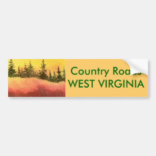 Country Roads Bumper Sticker