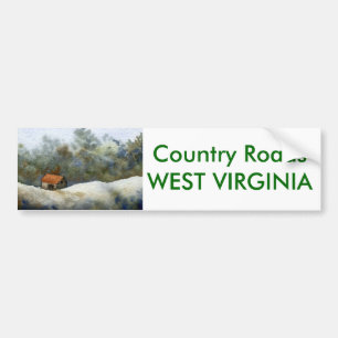 Country Roads Bumper Sticker