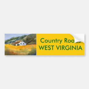 Country Roads Bumper Sticker