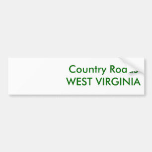 Country Roads Bumper Sticker