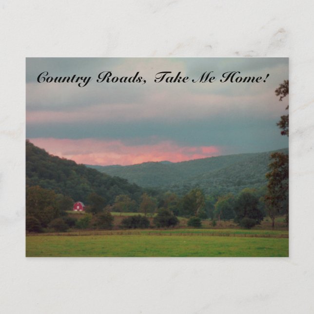 Country Roads Postcard (Front)