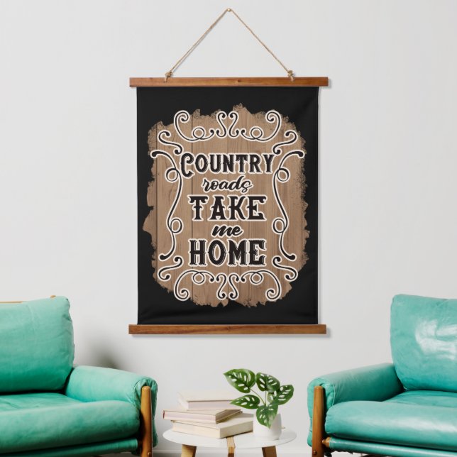 Country Roads sign Hanging Tapestry (Living Room)