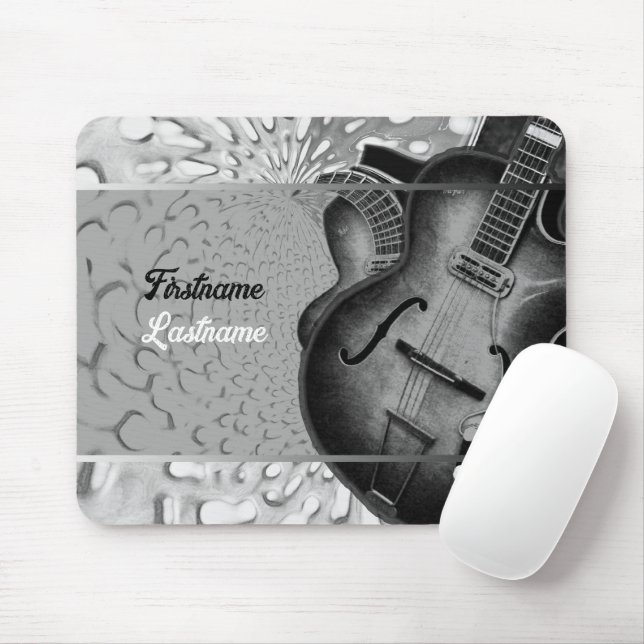 Country Rock Music Semi-Grunge Electric Guitar  Mouse Pad (With Mouse)