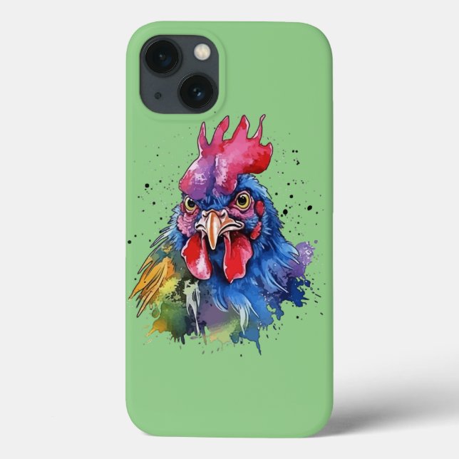 Country Rooster Chicken Watercolor Style Case-Mate iPhone Case (Back)