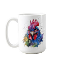 Country Rooster Chicken Watercolor Style
