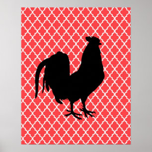 Country Rooster Poster