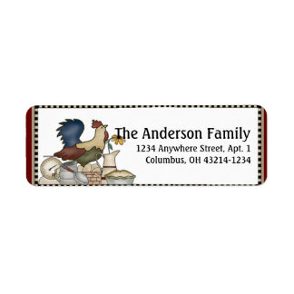Country Rooster Return Address Labels