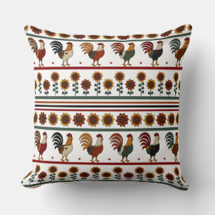 Country Roosters Pillow