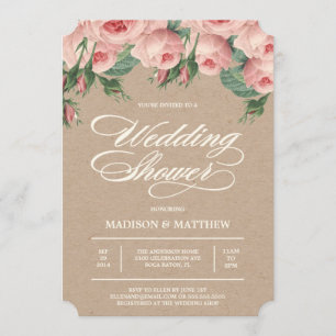 Country Roses Bridal Shower Invitation