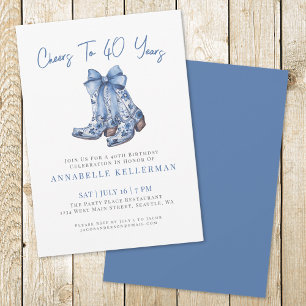Country Rustic 40th Birthday Invitation